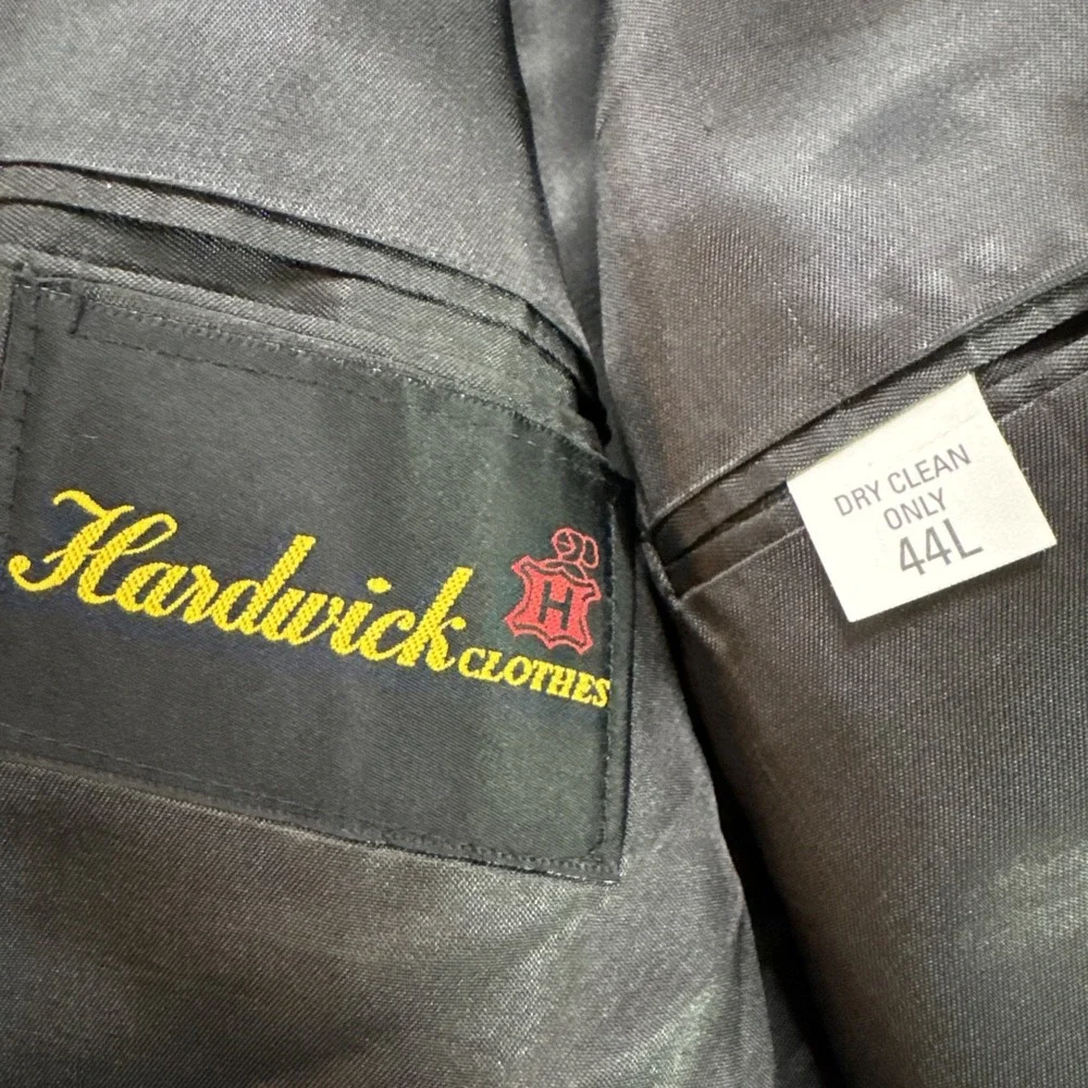 Hardwick Clothes‎ 2 Piece Suit Mens 44L 36 x 31 Dark Gray Pin Stripe Vintage USA